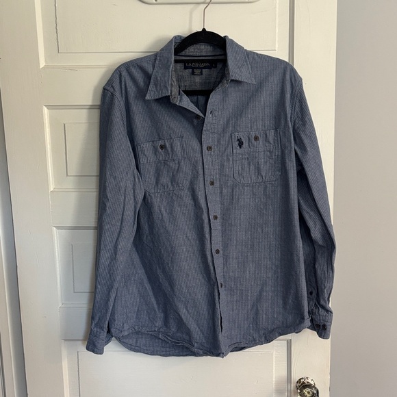 U.S. Polo Assn. Pinn Striped Denim Men's Shirt - Picture 1 of 4
